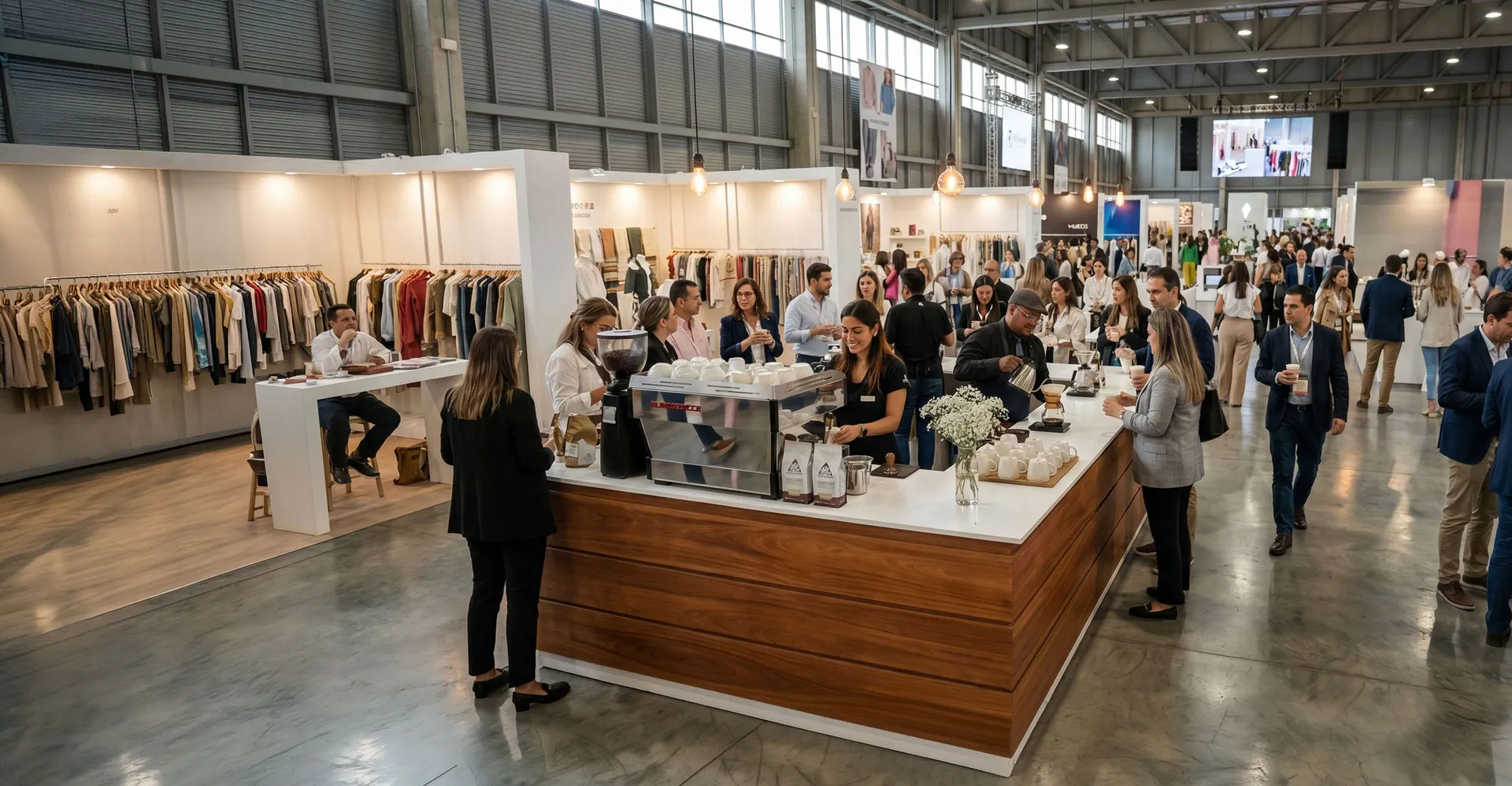 Evento corporativo en Medellín durante temporada de ferias con servicio de café